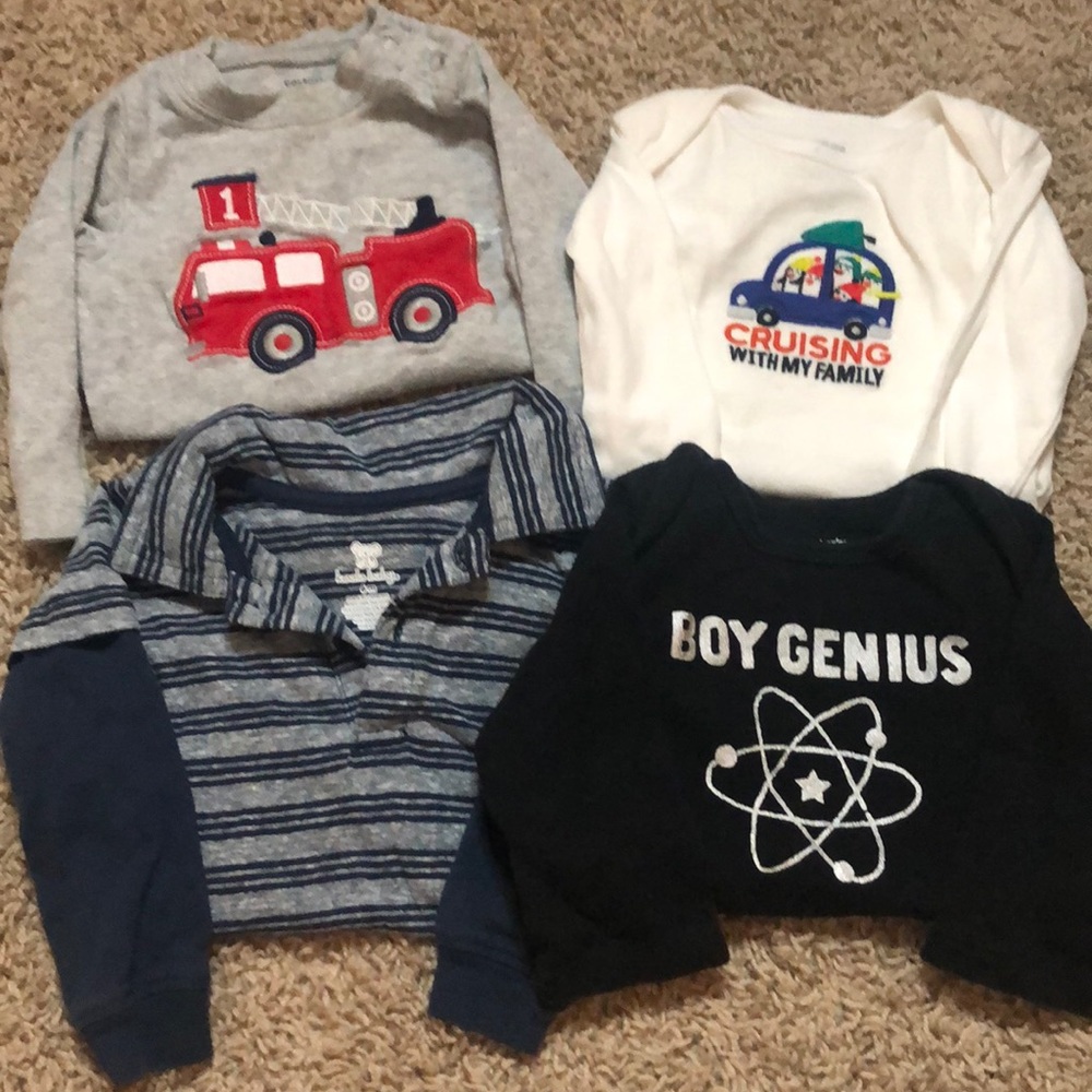 Set of four long sleeve 6 month onesies - Picture 1 of 9
